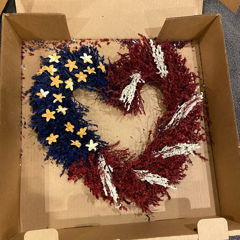 Heart Fourth of July wreath